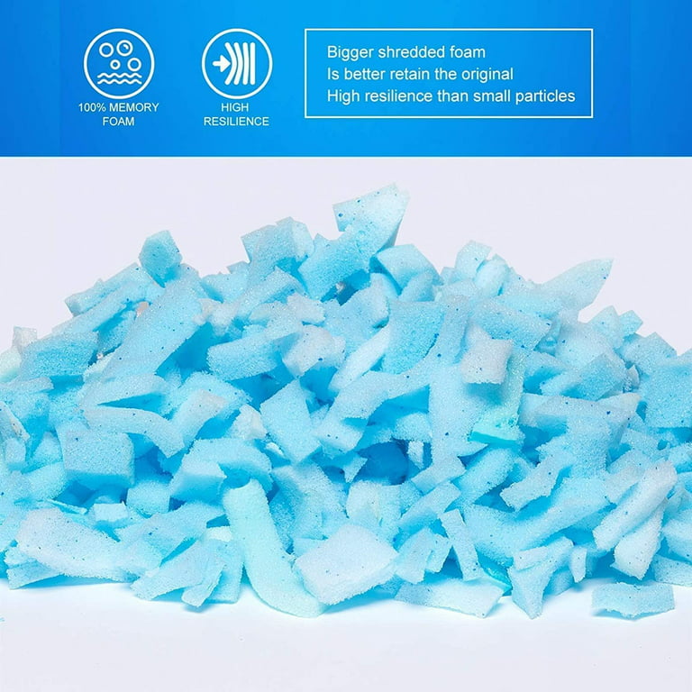Eurotex Shredded Memory Foam Filling 15 lbs for Bean Bag Filler, Gel  Particles Refill, Premium Soft and Comfortable Stuffing 