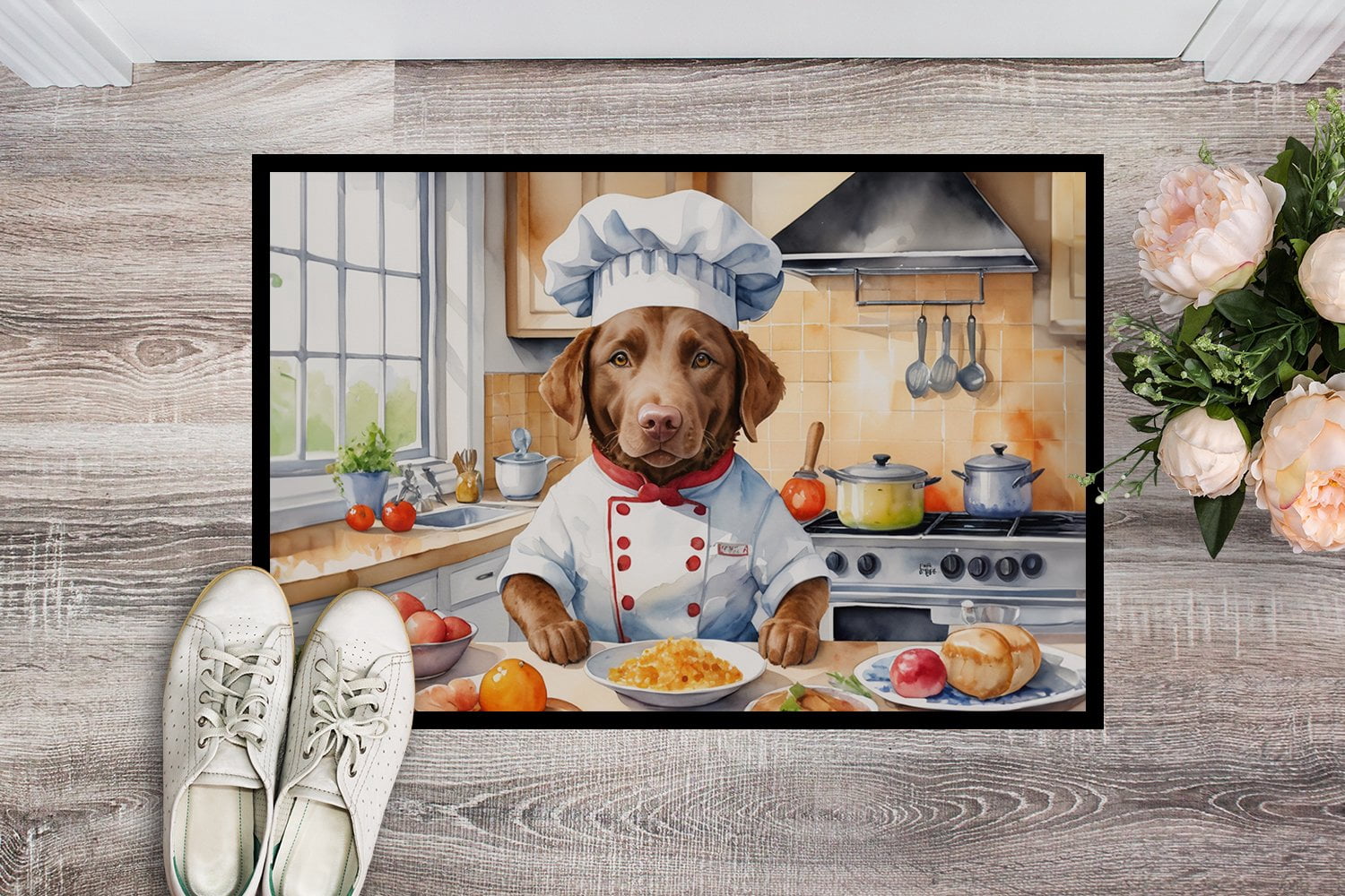 Chesapeake Bay Retriever The Chef Doormat 36 in x 24 in