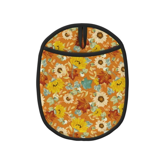 Naloa Daisy maple fall Silicone Pot Holders, Oven Mitts Heat Resistant Hot Pads, Non Slip Pot Holder for Kitchen Baking and Cooking 9.4 x 7.5 Inches