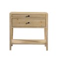 thumbnail image 6 of JERFIT 1-Drawer Nightstand, No Assembly Required Bedside Table with Pull-Out Tray & Open Shelf, Farmhouse Rustic Wood End Table for Bedroom, Natural, 6 of 9