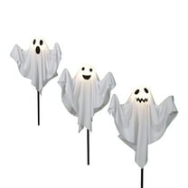 Fabric Ghost Pathmarker Lights, 3PC, Warm White LEDs, 6ft, Halloween Outdoor, by Way To Celebrate