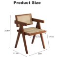 thumbnail image 6 of IVV Wooden Dining Arm Chairs Set of 2, Versatile Accent Chair with Rubber Wood Legs, Rattan Seat & Back, for Living Room Reading Nook, Easy Assembly, Brown, 6 of 9