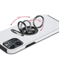 thumbnail image 3 of For iPhone 15 Plus CHIEF Oil Painted Magnetic Ring Stand Hybrid Case Cover - Silver, 3 of 5
