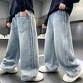 thumbnail image 4 of Tiijoy Little Boys Baggy Straight Leg Jeans Kids Casual Pull On Denim Pants, Sizes 6-16, 4 of 6