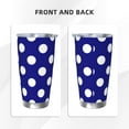 thumbnail image 3 of Daiia Navy And White Polka Dot Printed 20oz Insulated Coffee Cup with Straw Topper, Fully Spill Proof Travel Coffee Mug, Stainless Steel Tumbler for Work Home Outdoor Car-Without Straw, 3 of 8