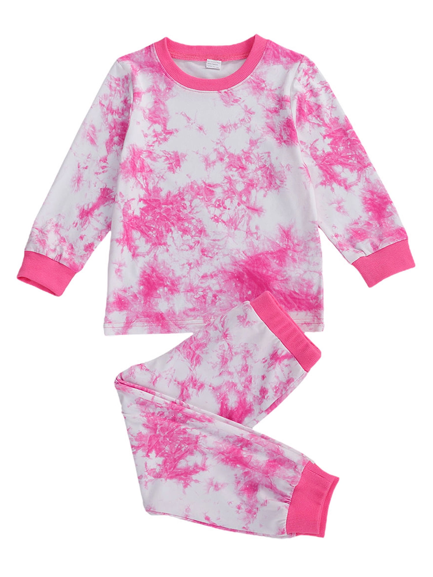 Wayren USA Toddler Girls Boys Tie Dye Pajamas Set New Long Sleeve