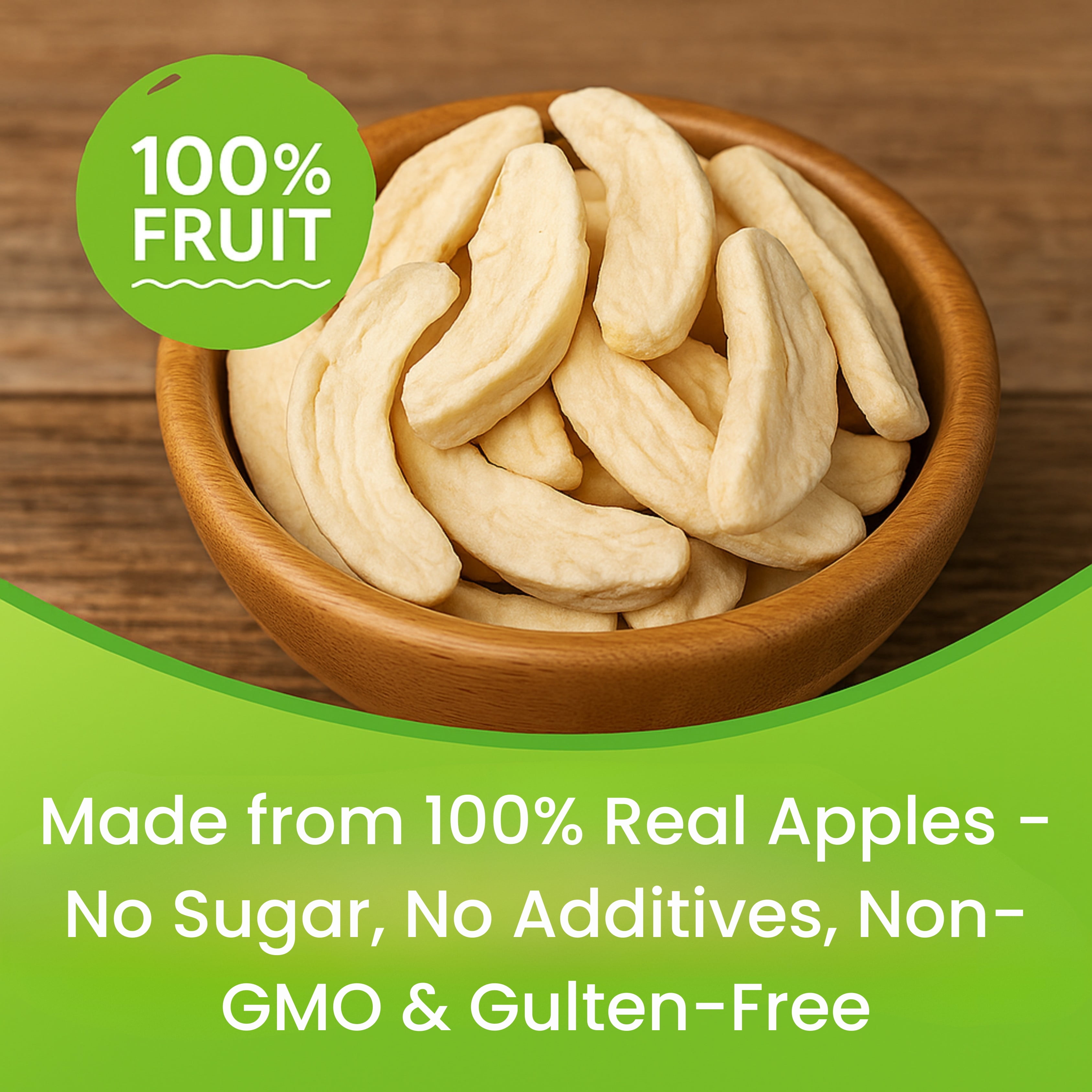 Pol’s Freeze Fresh Premium Freeze Dried Apples Sliced | Non-GMO, Kosher, Vegan, Gluten-Free, No Additives, No Added Sugar | 0.53 Oz (Pack of 12)