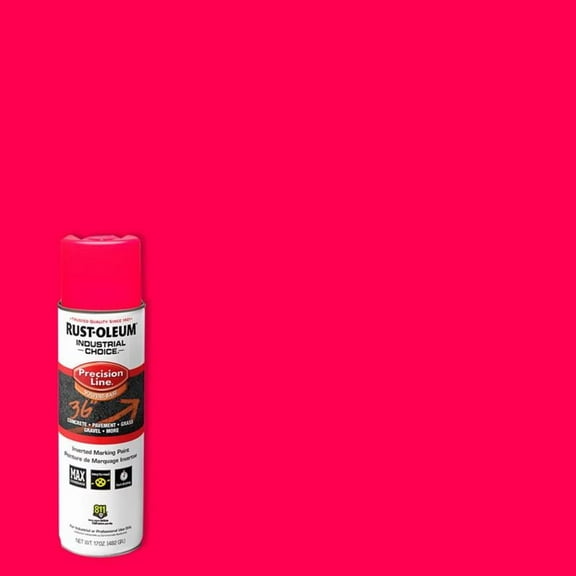 Rustoleum 1661-838 17 Oz Fluorescent Pink Precision-Line Marking Spray Paint Pack of 12