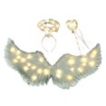 thumbnail image 1 of Accesorio de disfraz de de ángel iluminadas, vestido de ángel, hada, accesorio LED, PP, adecuado para niños, cumpleaños, juego de rol, Halloween, M luz cálida 3 piezas, 1 of 8