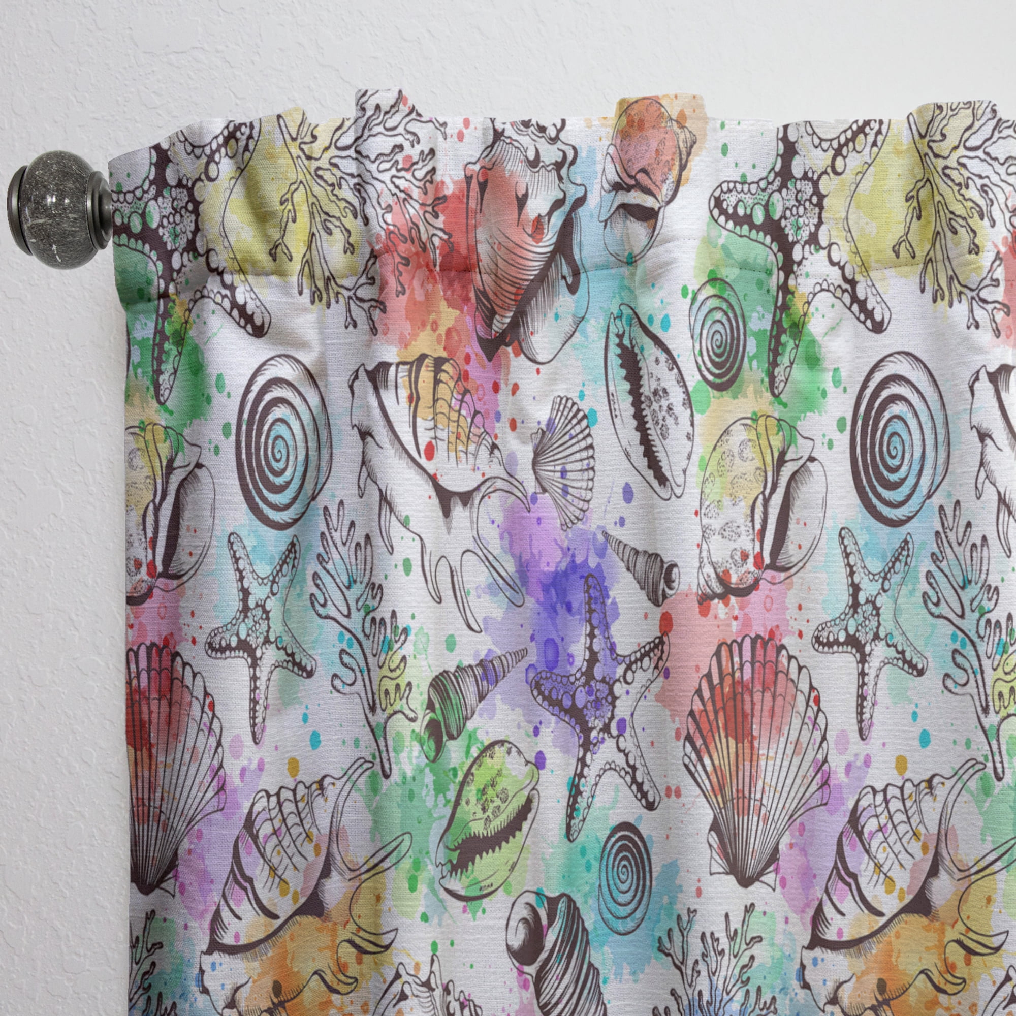 Designart 'Costal Life Form VI' Nautical & Coastal Curtain Panel