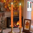 thumbnail image 1 of Impress Life Fall Flameless Taper Candles Embossed Maple Leaf, 1 of 7