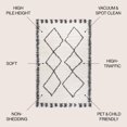 thumbnail image 5 of JONATHAN Y JONATHAN  Y Catala Moroccan Diamond Shag Area Rug 2 X 10 - White/Black, 5 of 5