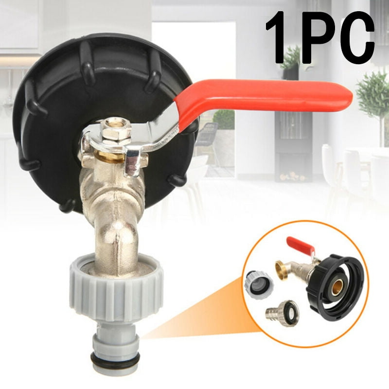 IBC S60X6 water storage Tank outlet valve with garden hose click-lock connection 