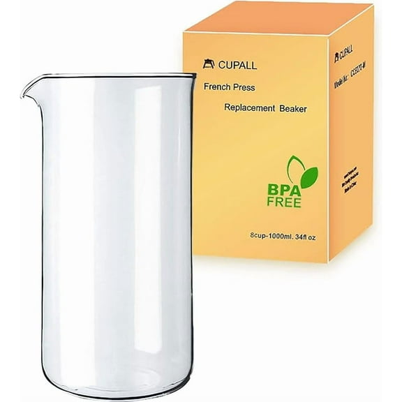 Glass Replacement Carafe for Bodum French Press Coffee Maker, 34 Oz Capacity, Clear, STANDARD