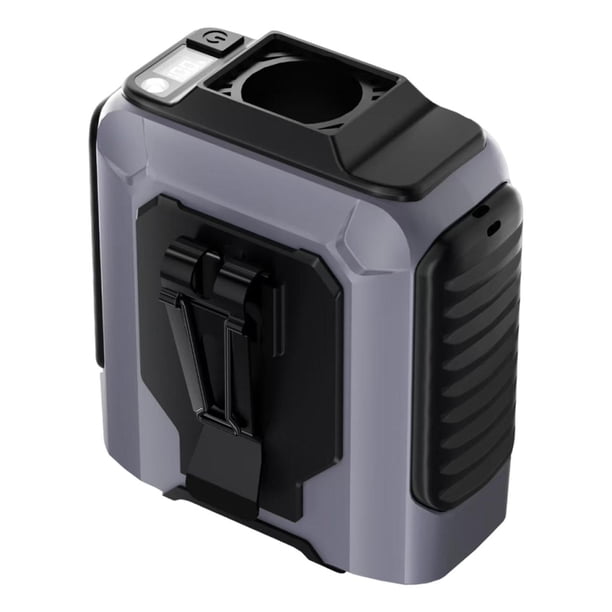 Ventilador de cintura portátil de 100 velocidades, linterna, silencioso, manos libres, multiusos, recargable. Gris