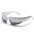 thumbnail image 2 of Silver Mens Women Sunglasses Sport Uv400 Shade Glasses Y2k Steampunk Goggles zhangyuxiang LED, 2 of 2