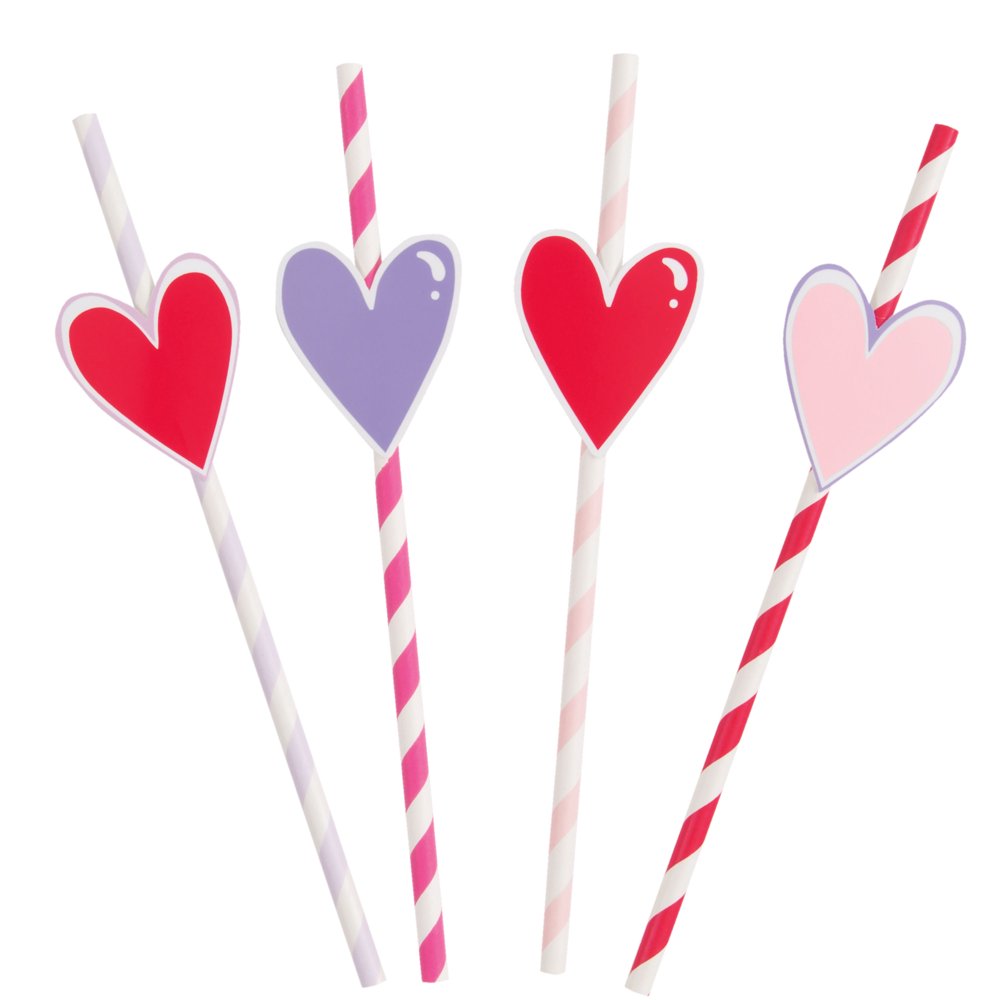 Heart Paper Straws, 16ct