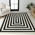 thumbnail image 4 of JONATHAN Y MOROCCAN HYPE 5 x 8 Area Rug, Bandol Mitre Stripe - Black/Ivory, MOH211F-5, 4 of 9