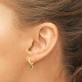 thumbnail image 6 of 18K Gold Plated Sterling Silver Green Nano CZ Tri-stone Drop Huggie Earrings, 6 of 7