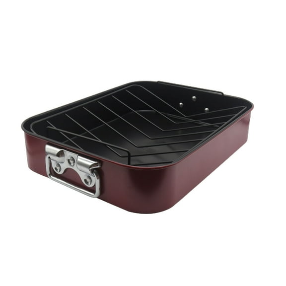Durable Stainless Steel Turkey Roaster with Rack Rust Resistant Grilling Pan Perfect for Roasting Chicken and Vegetables