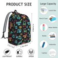 thumbnail image 5 of Game Controller Black Pattern Backpack for School, Cute School Bag with Adjustable Shoulder Straps and Padded Back, 15.7"x11.8"x5.5", 5 of 5