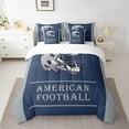 thumbnail image 2 of Erosebridal American Football 7 Piece Bedding Set Full Size Rugby Theme Comforter Set with Sheets Teens Navy Blue Bed in a Bag Sport Helmet Bed Set, 2 of 5