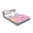 thumbnail image 2 of Ambesonne Cartoon Fitted Sheet & Pillow Sham Set, Lady Dragon Posing, Queen, Pale Pink Lavender, 2 of 2