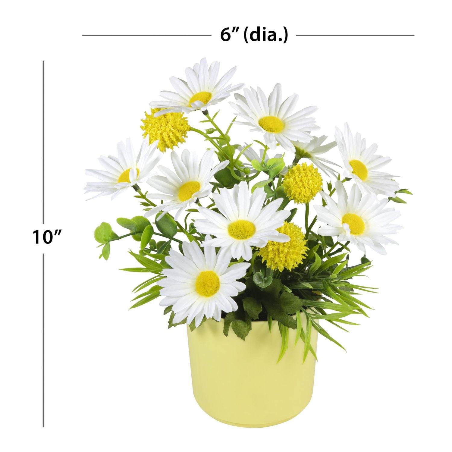 Mainstays Artificial Daisy & Billy Button Pot