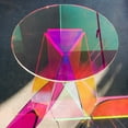 thumbnail image 6 of CASA DI LUMO Calini Iridescent Multichromatic Hand-crafted Round Plexiglass Coffee Table, 6 of 15