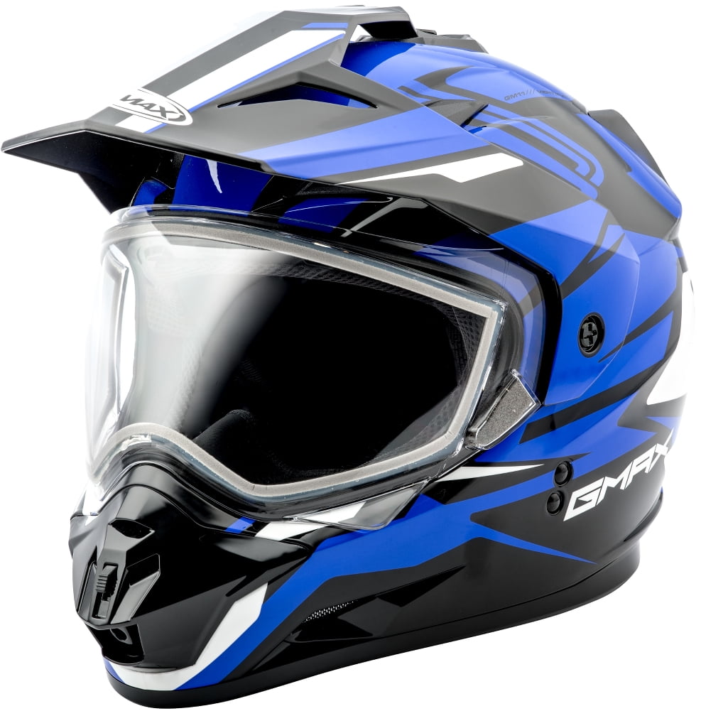 GMAX GM11S Dual Sport Vertical Dual Pane Shield Snow Helmet Blue