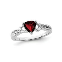 3/5 Carat (Ctw) Trillion-Cut Garnet Ring in Sterling Silver