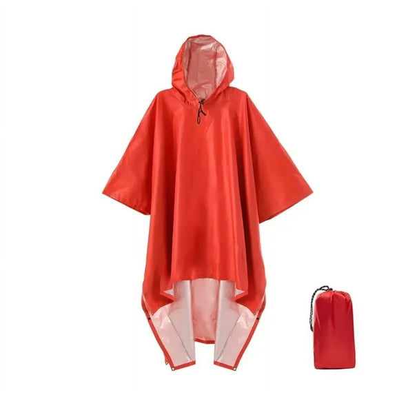 Waterproof Rain Poncho Lightweight Reusable Hiking Hooded Coat Jacket Unisex Raincoat for Hiking Camping Emergency