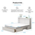 thumbnail image 2 of BALUS Modern Murphy Bed, Queen Size Cabinet Bed Frame with Shelves and USB Charging Station, Space-Saving Wall Bed for Guest Room, Apartment, White, 2 of 7