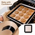 thumbnail image 3 of Silicone Fiberglass Baking Mat, Non Stick Heat Resistant Oven Liner 8.3x8.3 Inch (21x21cm) Black, Reusable Dishwasher Safe Baking Tray Liner for Oven Cooking, 3 of 6