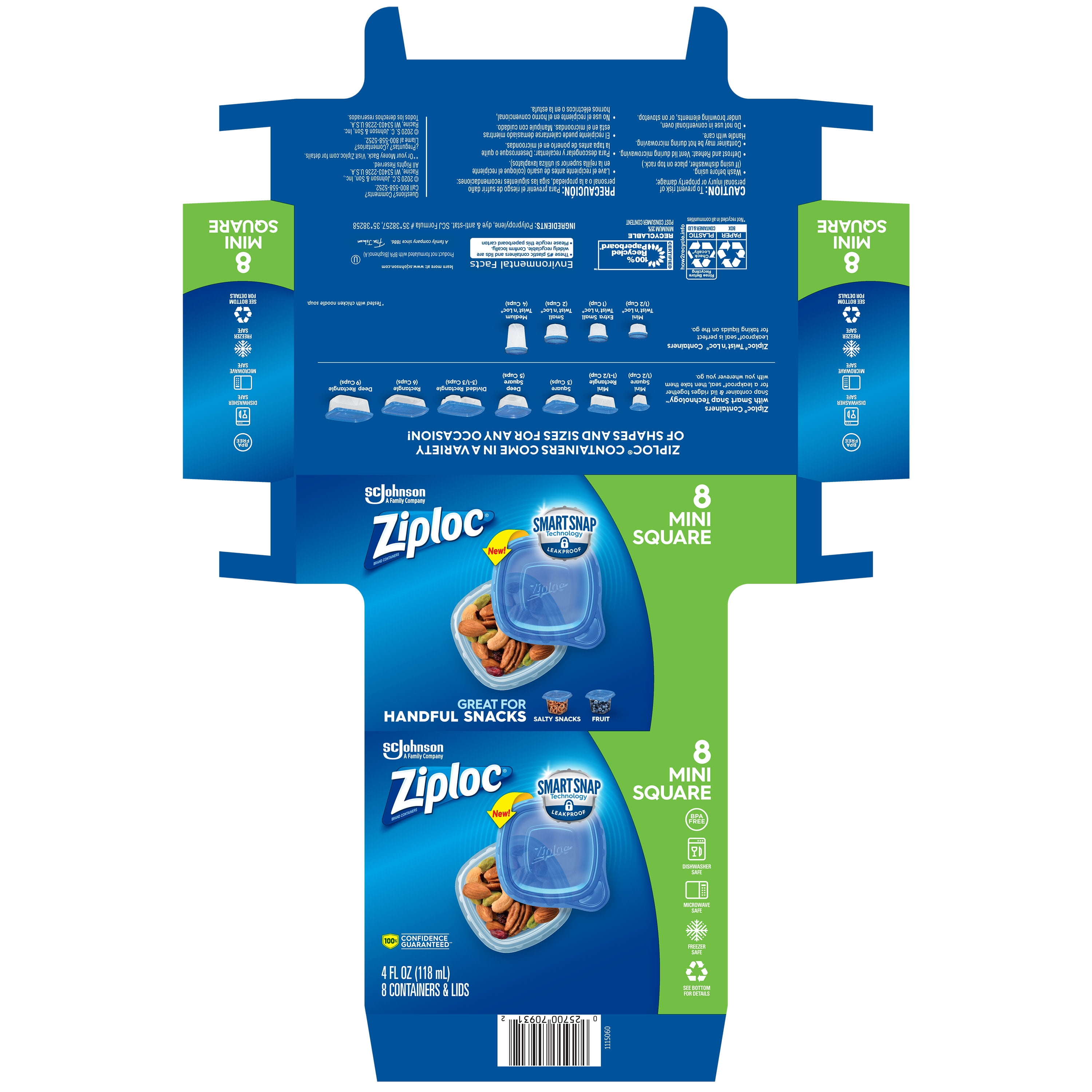 Ziploc® Brand, Food Storage Containers with Lids, Smart Snap