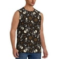thumbnail image 2 of Easygdp Pirate Skulls Men's Breathable Tank Tops Sleeveless Sporty T Shirts for Basketball, Mountaineering, Bodybuilding -Medium, 2 of 8