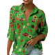 thumbnail image 5 of Sonducket Blusa informal con botones de manga larga y estampado de gasa para mujer Prendas para la parte del cuerpo Verde SG, 5 of 6