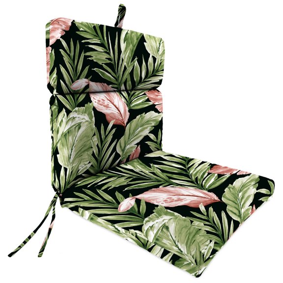 Jordan Manufacturing 44" x 22" Rectangular Outdoor Chair Cushion with Ties and Hanger Loop