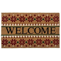 Kate Aurora Festive Christmas Snowflakes Bristled Outdoor Welcome Mat - 18"x30"