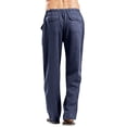 thumbnail image 5 of Mens Linen Pants Beach Straight Leg Pants Baggy Drawstring Elastic Waist 2026 Summer Big and Tall Trouser with Pockets Navy XXL, 5 of 5