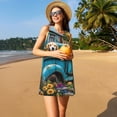 thumbnail image 3 of Disketp Vintage Pickup Sunflower Dog para Vestido sin Mangas para Mujeres, Vestidos de Verano para Mujeres, Casual y Holgado para la Playa, 3 of 7