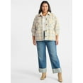 thumbnail image 5 of Terra & Sky Women's Plus Size Cozy Button Front Shacket with Long Sleeves, Sizes 0X-5X, 5 of 5