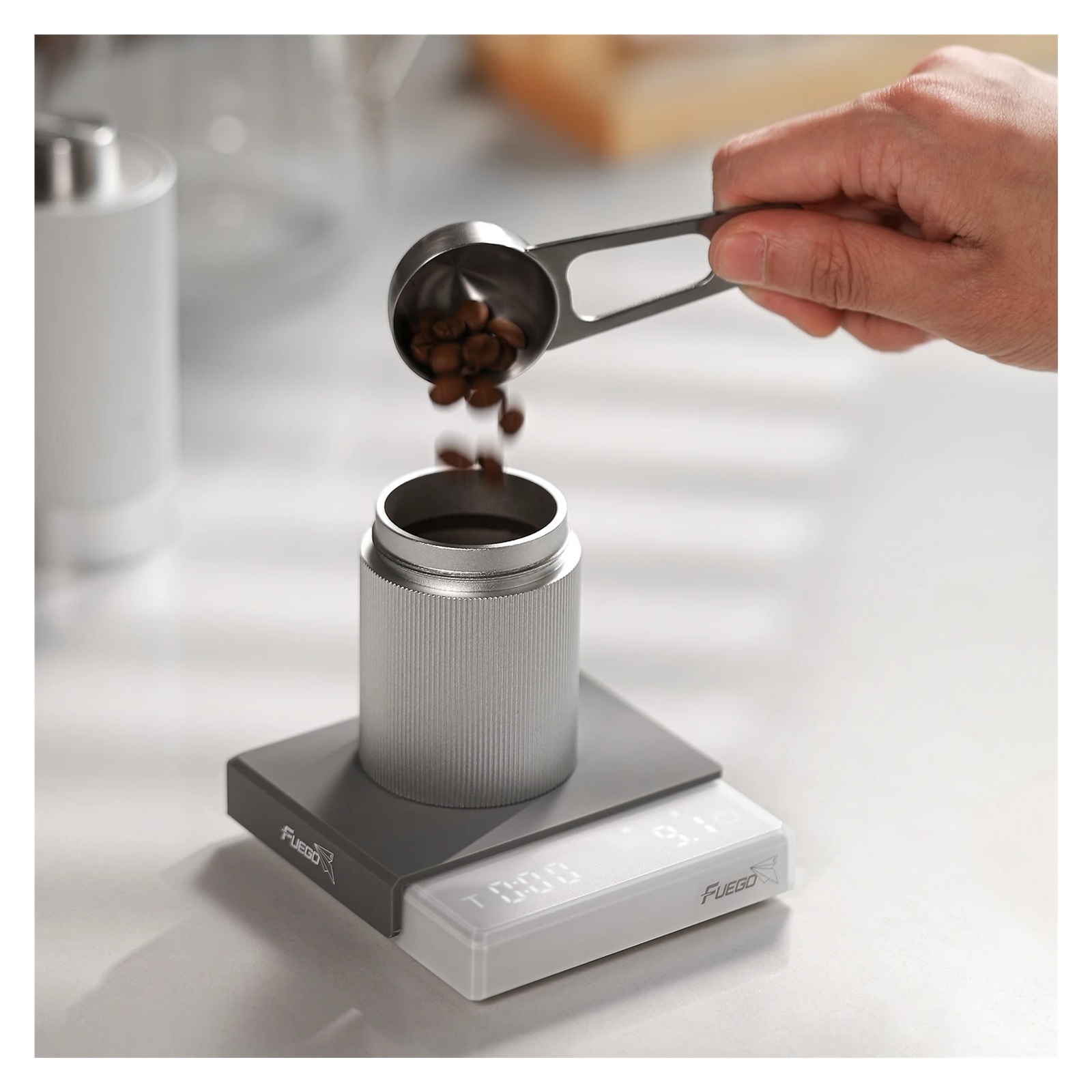 Kitchen Coffee Scale With Timer Rechargeable Digital Scale, 0.1g High Precision 3 Modes Drip Espresso Scale Barista Gift ,Simple Operation