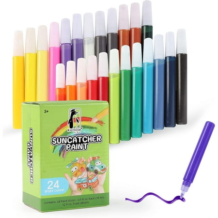 Koltose by Mash - Suncatcher Paint Pens, DIY Stained Glass Window Art Paint, Set of 24 Colors