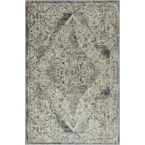 Boutique Rugs Wadeye Traditional Area Rug - Medium Gray, Mustard, Light Blue - 7'10" x 10'2"