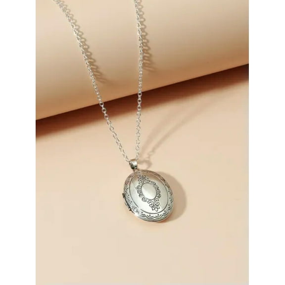 EOEMY 925 Silver Heart Love Locket Photo Pendant Memory Floating Necklace Women Gift-#2