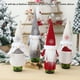 thumbnail image 5 of Billuyoard Cubierta de botella de vino Navidad anciano sin rostro ropa de muñeco de nieve champán cerveza sombrero protector manga de botella de vino Kits de decoración para fiestas Gris Billuyoard HA068781-02, 5 of 6