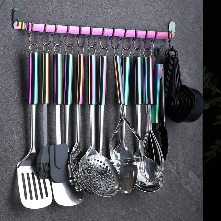 Kitchen Utensils Set 38 Pieces, Stainless Steel Cooking Utensils Set, Kitchen  Gadgets Cookware, Kitchen Tool Set with Utensil Holder Rack and Hooks for  Hanging Dishwasher Safe, DURABLE AND STYLISH DESIGN:, making it