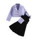 thumbnail image 1 of Odeerbi 6-14 Años Niñas Trajes de Verano de Algodón Slip Vestido de Solapa Con Muescas Blazer Chaqueta Con Bolsa de Tres Piezas Vestido Conjunto, 1 of 4