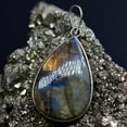 thumbnail image 2 of Natural Labradorite 925 Sterling Silver Pendant Pear 43.80 Ct Gems CERTIFIED, 2 of 6